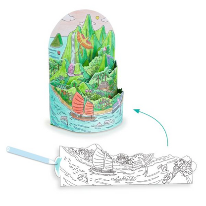 3D COLORING PAGE "AT THE TOP OF MY ISLAND"