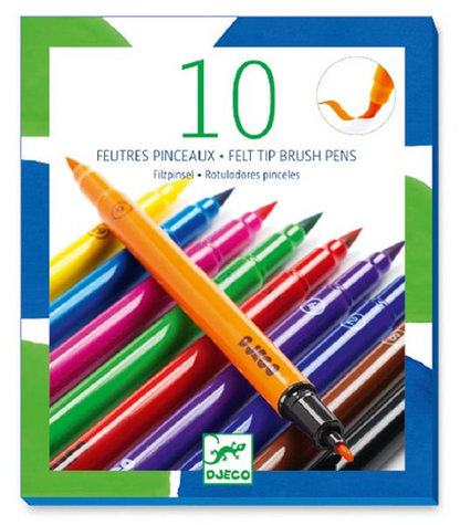10 BRUSH FELT PENS