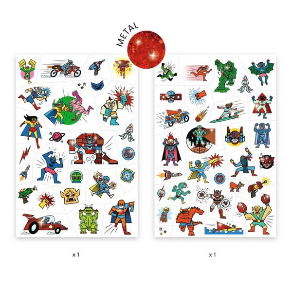 "HEROES VS. VILLAINS" TEMPORARY TATTOOS