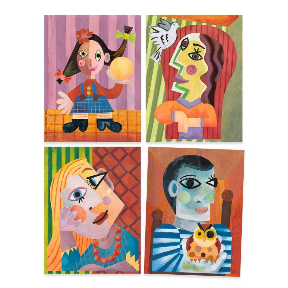 COLLAGES AND STICKERS LA TÊTE AU CARRÉ "INSPIRED BY PABLO PICASSO"