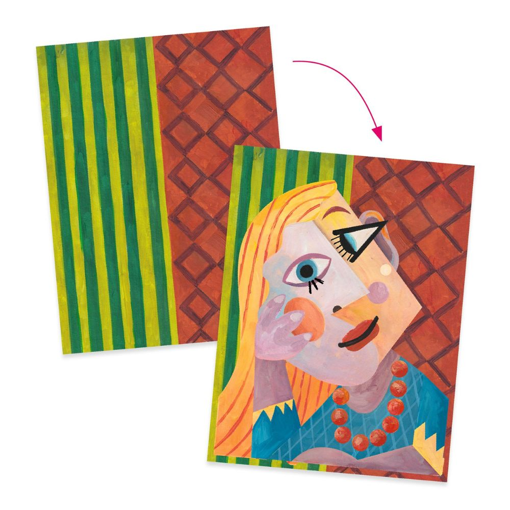 COLLAGES AND STICKERS LA TÊTE AU CARRÉ "INSPIRED BY PABLO PICASSO"