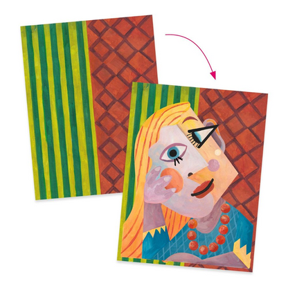 COLLAGES AND STICKERS LA TÊTE AU CARRÉ "INSPIRED BY PABLO PICASSO"