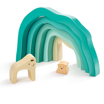 ARCTIC POLAR BEAR WOODEN STACKING BLOCKS