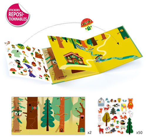 HISTOIRES DE STICKERS REPOSITIONNABLES "LA FORÊT MAGIQUE"