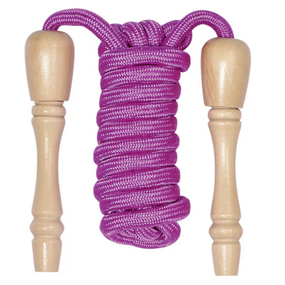 JUMP ROPE WITH WOODEN HANDLE 