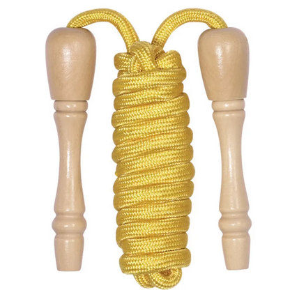 JUMP ROPE WITH WOODEN HANDLE 