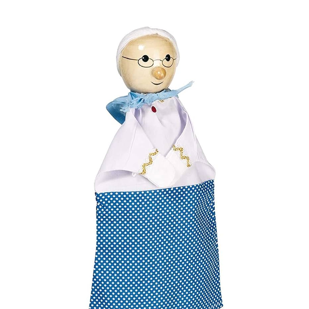 GRANDMA PUPPET WITH WOODEN HEAD