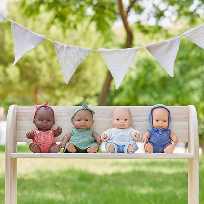 KNITTED ROMPER AND HOOD SET FOR 21 CM DOLLS