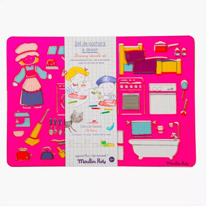 "TODAY IS WEDNESDAY!" DRAWING STENCIL SET 