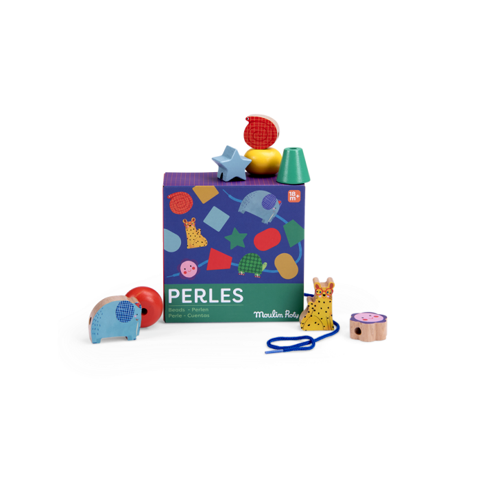 "LES TOUPITIS" WOODEN BEAD THREADING GAME