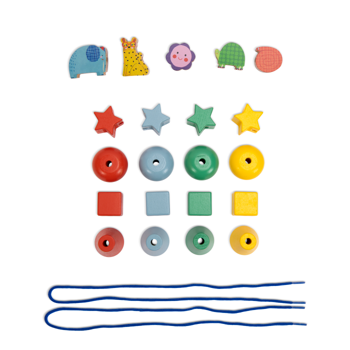 "LES TOUPITIS" WOODEN BEAD THREADING GAME