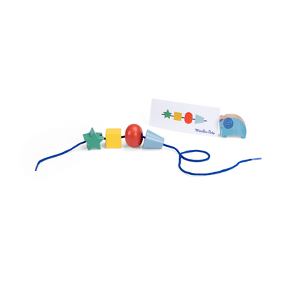 "LES TOUPITIS" WOODEN BEAD THREADING GAME