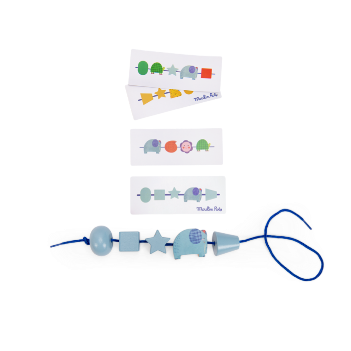"LES TOUPITIS" WOODEN BEAD THREADING GAME