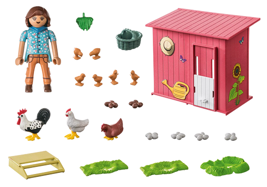 AGRICULTRICE ET POULAILLER "COUNTRY"