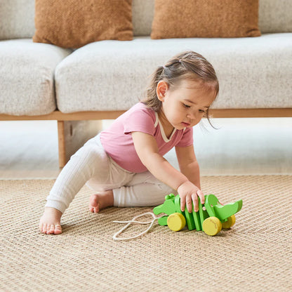 CROCODILE À TIRER EN BOIS
