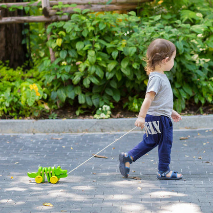 CROCODILE À TIRER EN BOIS
