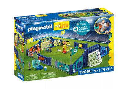 Boîte du jeu Playmobil myLife 72056 Arena de soccer contenant 78 pièces pour enfants de 4 ans et plus