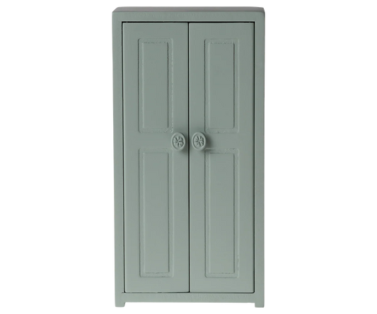 ARMOIRE EN BOIS BLEUE PÂLE, SOURIS