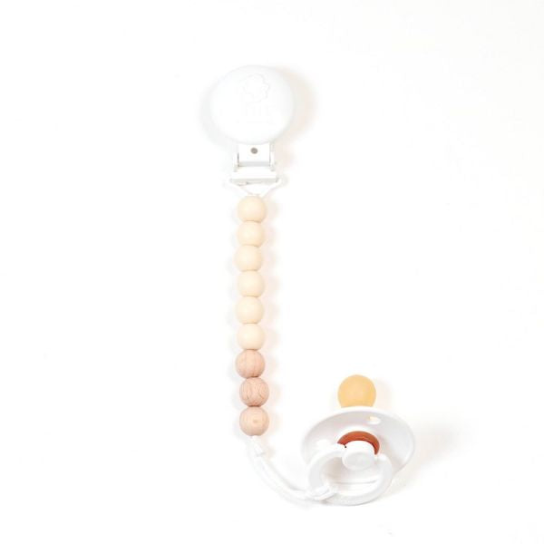 IVORY PUR WOOD AND SILICONE PACIFIER CLIP