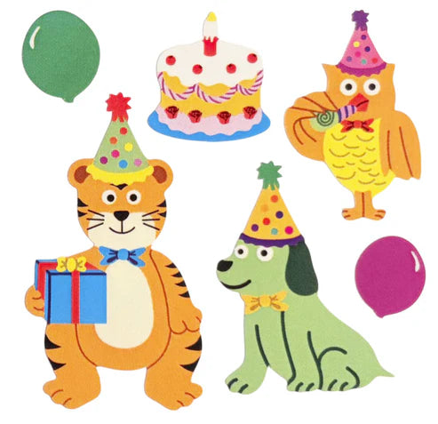 AUTOCOLLANTS ANIMAUX FESTIFS ANNIVERSAIRE