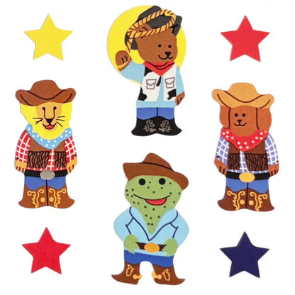 GLOSSY ANIMALS COWBOY STICKERS RETRO