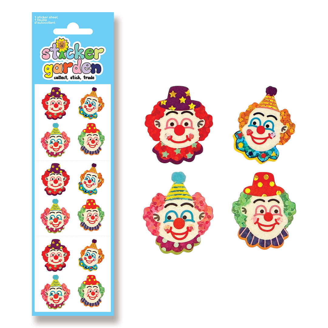 VINTAGE SPARKLE CLOWN STICKERS