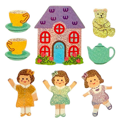 AUTOCOLLANTS POUPÉES PRINTANNIÈRES BRILLANTES