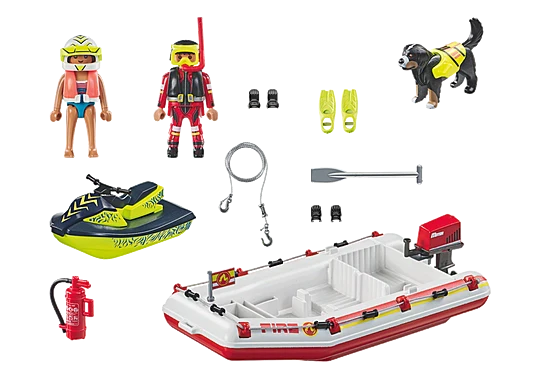 BATEAU DE POMPIER ET SCOOTER DES MERS "ACTION HEROES"