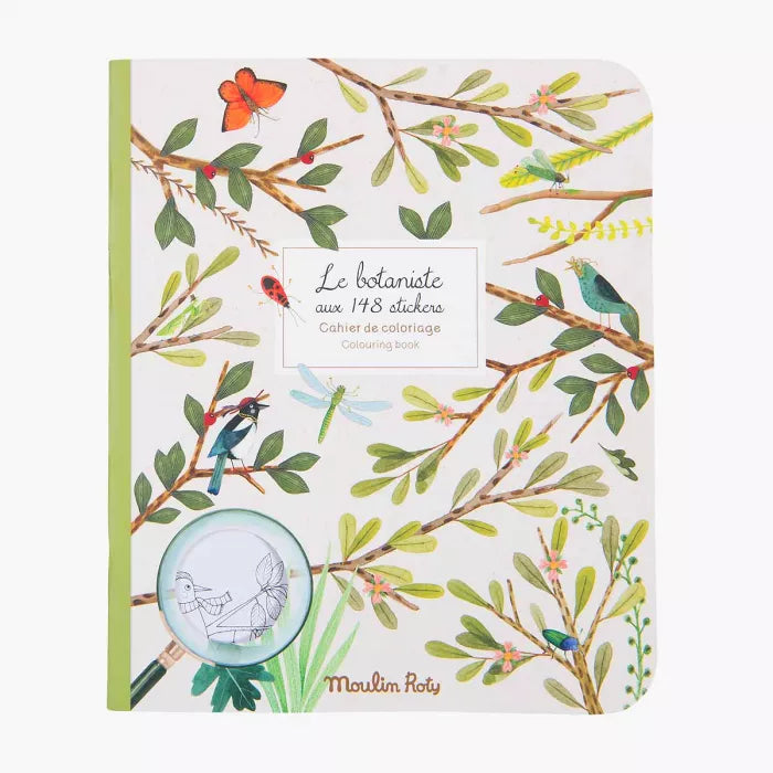 COLORING BOOK WITH 148 STICKERS "THE BOTANIST"