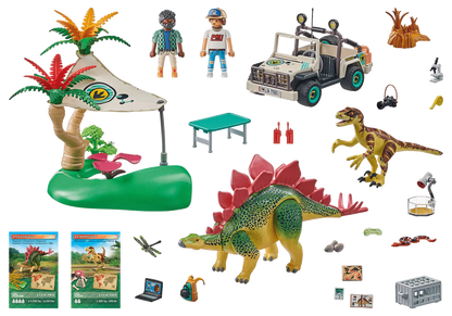 CAMPEMENT DES EXPLORATEURS AVEC DINOSAURES "DINOS"