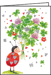LADYBUG AND CLOVER GREETING CARD