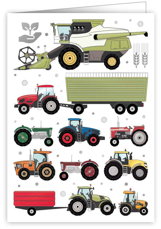TRACTORS GREETING CARD