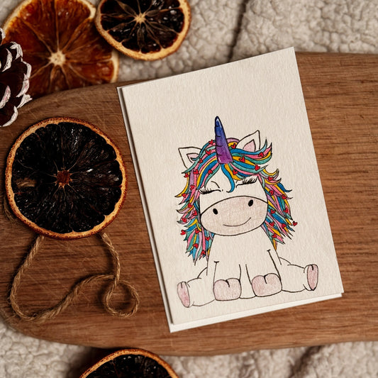 CARTE DE SOUHAITS LICORNE