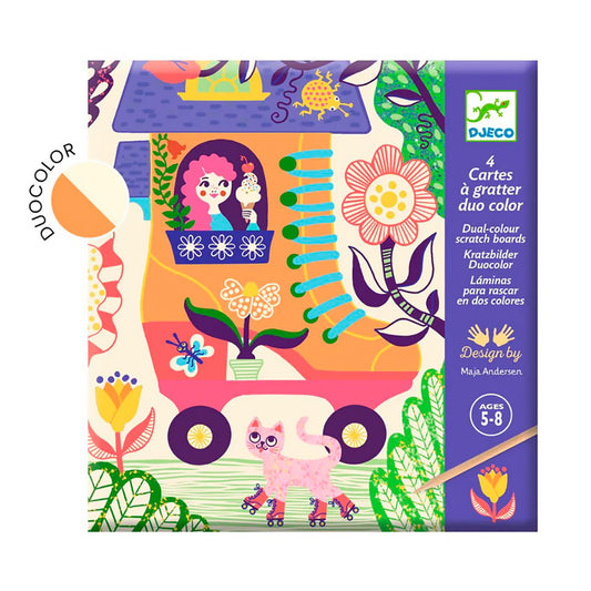 DUAL-COLOUR SCRATCH BOARDS "WACKY HOUSES" 