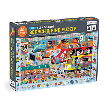 "ALL ABOARD" TRAIN STATION SEARCH & FIND PUZZLE 64 MCX