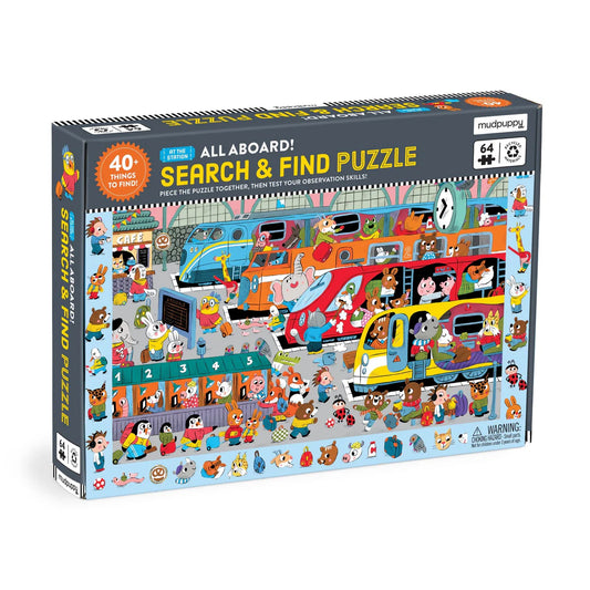 "ALL ABOARD" TRAIN STATION SEARCH & FIND PUZZLE 64 MCX