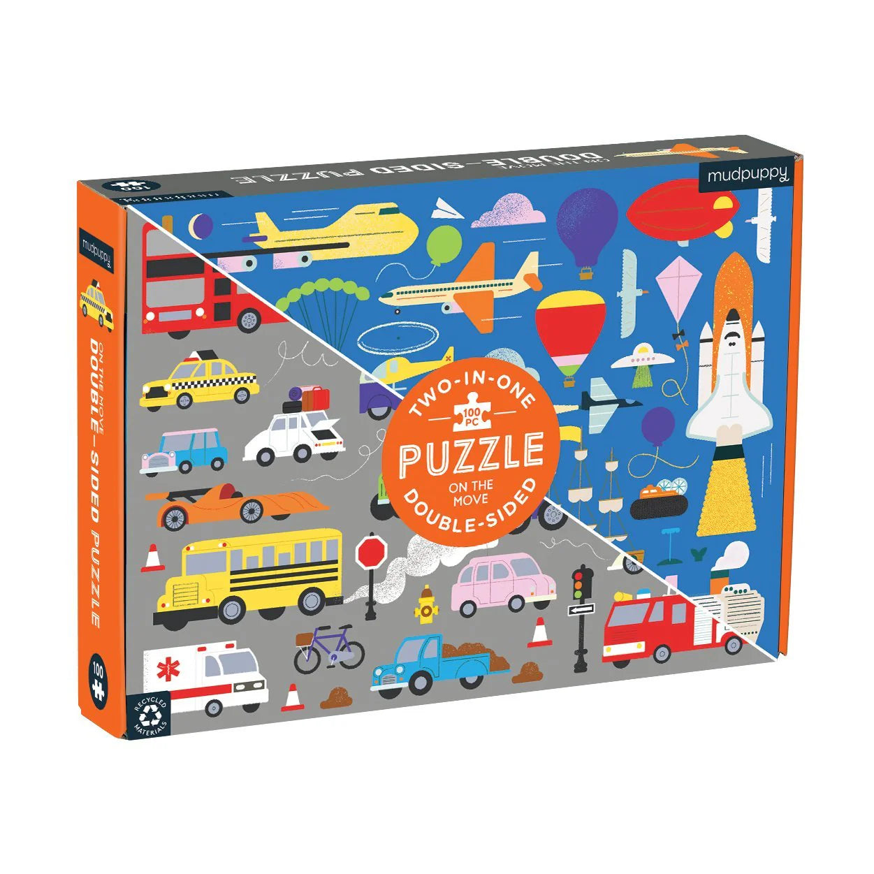 DOUBLE-SIDED PUZZLE "ON THE MOVE" 100 PCS