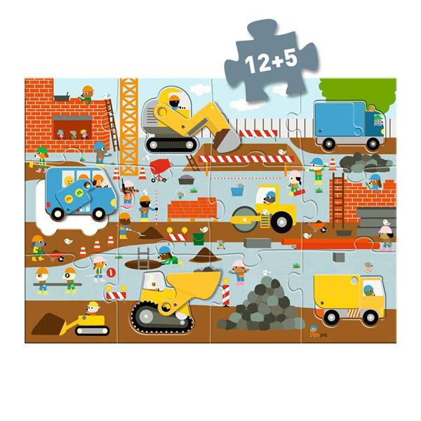 GIANT PUZZLE "THE CONSTRUCTION SITE" 12 PCs + 5 PCs