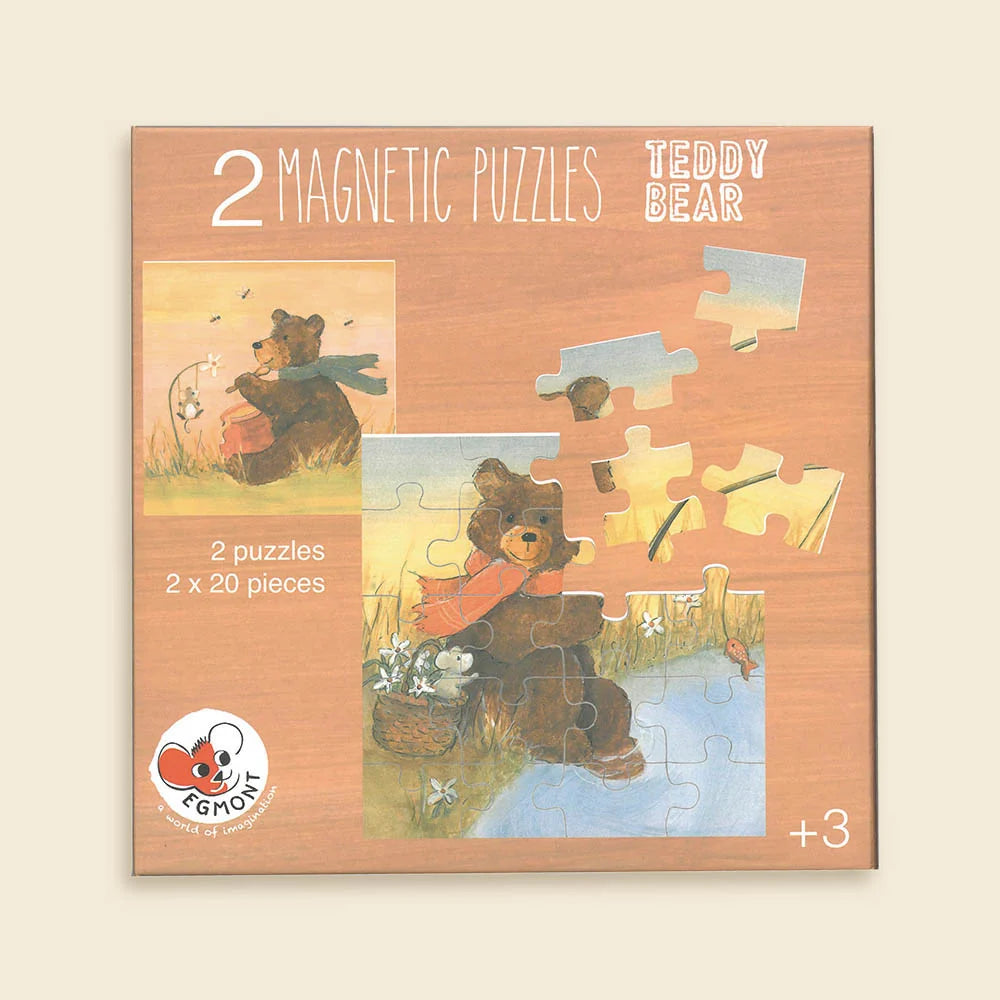 Livre de 2 casse-têtes magnétiques d'ourson Egmont Toys de 20 pièces chacun pour les enfants de 3 ans et plus.