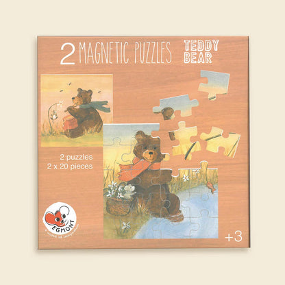 Livre de 2 casse-têtes magnétiques d'ourson Egmont Toys de 20 pièces chacun pour les enfants de 3 ans et plus.