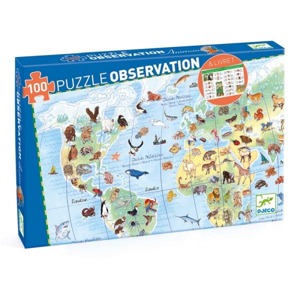 OBSERVATION PUZZLE WORLD ANIMALS 100 PCS