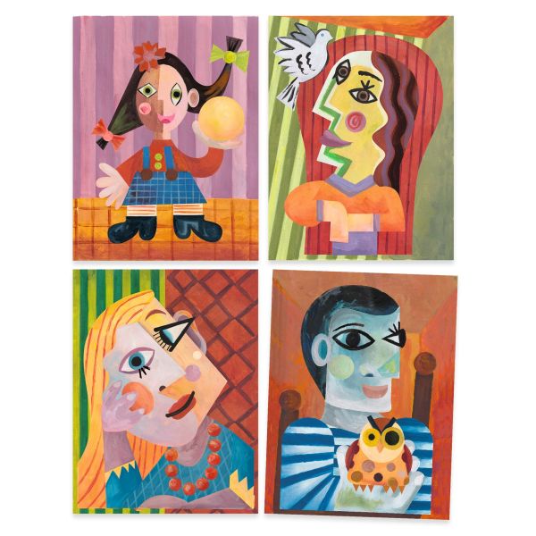 COLLAGES INSPIRÉ PAR PICASSO "TÊTES AU CARRÉ"