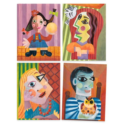 COLLAGES INSPIRÉ PAR PICASSO "TÊTES AU CARRÉ"