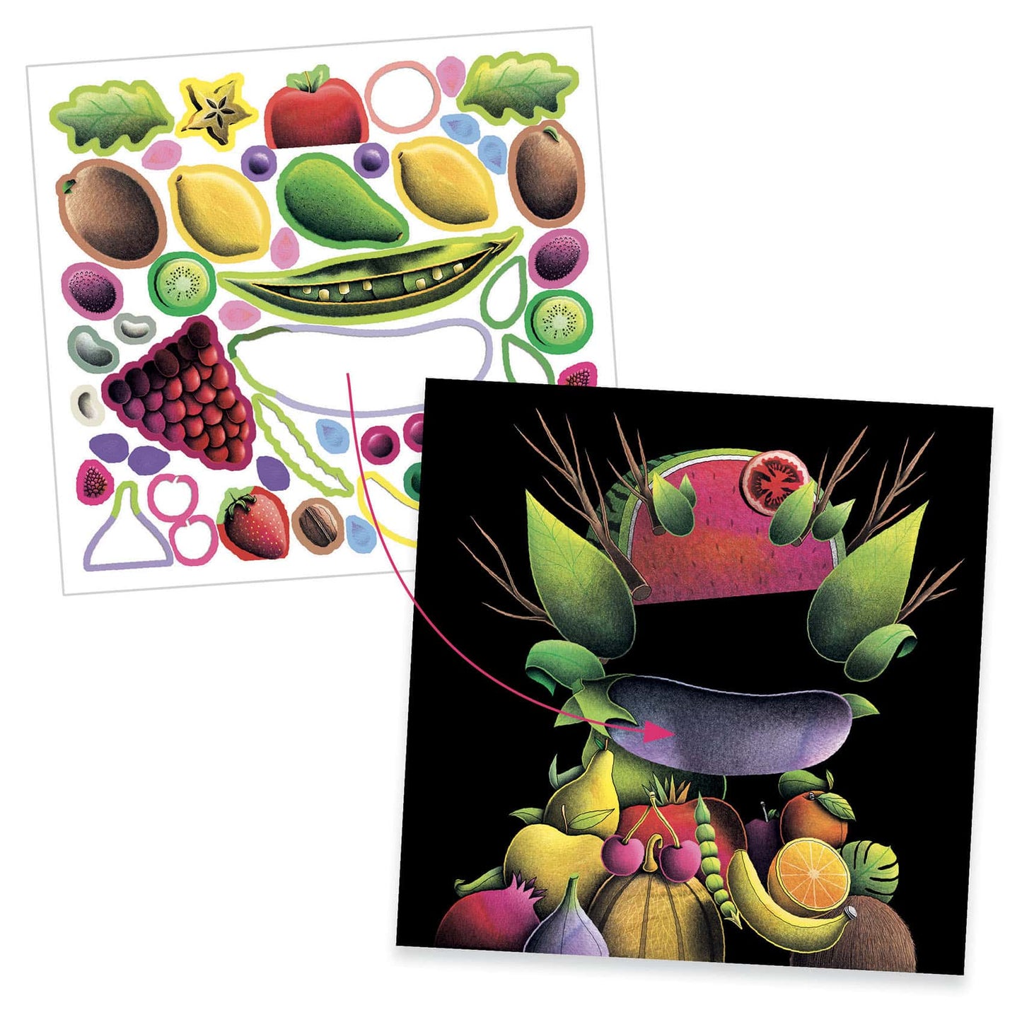 CREATE WITH STICKERS - SPRING VEGETABLES "INSPIRED BY GIUSEPPE ARCIMBOLDO"