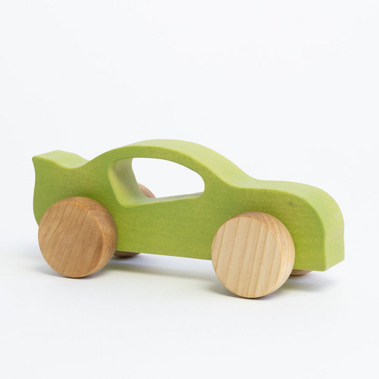 GREEN WOODEN RACING CAR