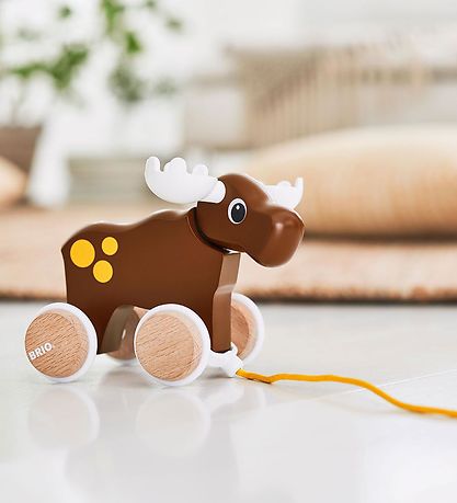 WOODEN PULL-ALONG MOOSE