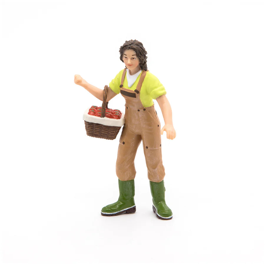 FARMER FIGURINE WITH BASKET