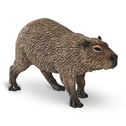 Figurine réaliste de capybara Papo marchant vue de trois-quarts face.