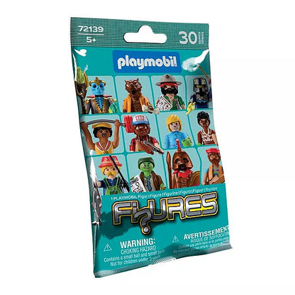 Sachet mystère Playmobil Figures Série 30 bleu contenant une figurine surprise à collectionner pour enfants dès 5 ans.