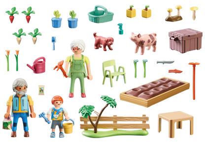 GRANDS-PARENTS ET POTAGER "COUNTRY"